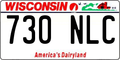 WI license plate 730NLC