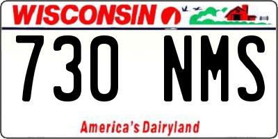 WI license plate 730NMS