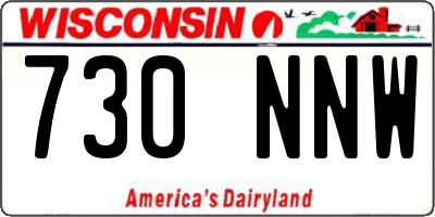 WI license plate 730NNW