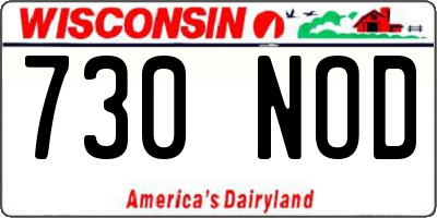 WI license plate 730NOD