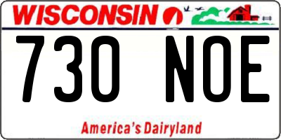 WI license plate 730NOE
