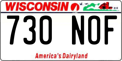 WI license plate 730NOF