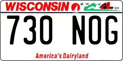 WI license plate 730NOG