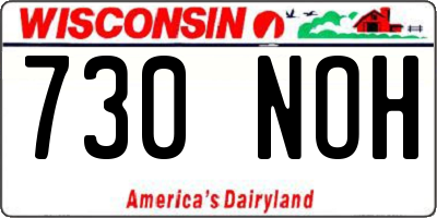 WI license plate 730NOH
