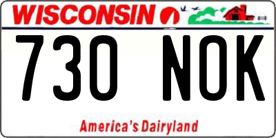 WI license plate 730NOK