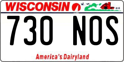 WI license plate 730NOS