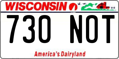 WI license plate 730NOT