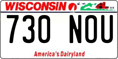 WI license plate 730NOU