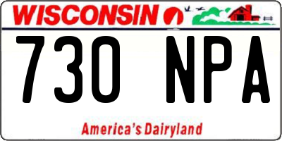 WI license plate 730NPA