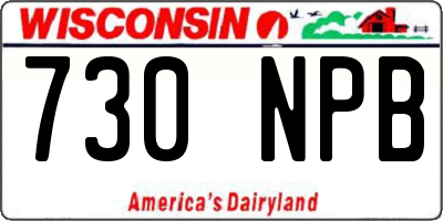 WI license plate 730NPB
