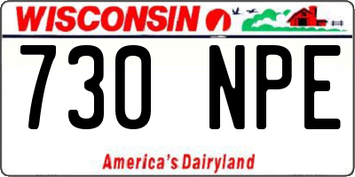 WI license plate 730NPE