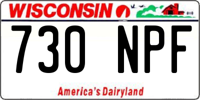 WI license plate 730NPF