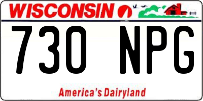 WI license plate 730NPG