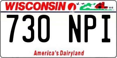 WI license plate 730NPI