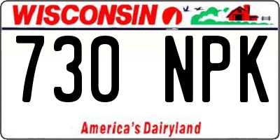 WI license plate 730NPK