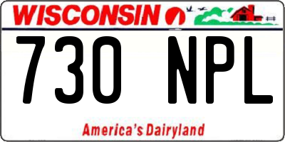 WI license plate 730NPL