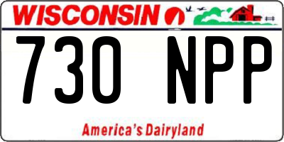 WI license plate 730NPP