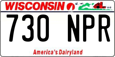 WI license plate 730NPR