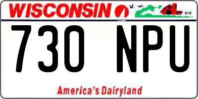 WI license plate 730NPU