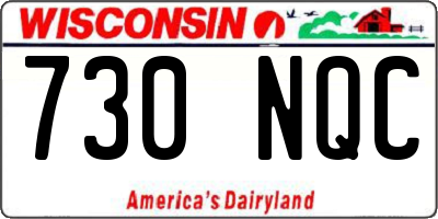 WI license plate 730NQC