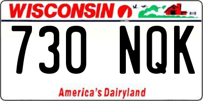 WI license plate 730NQK