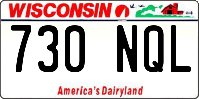 WI license plate 730NQL