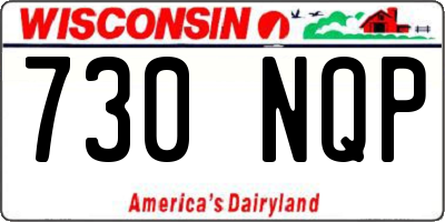 WI license plate 730NQP