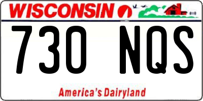 WI license plate 730NQS