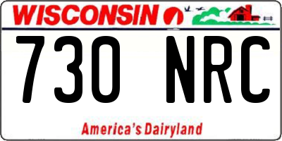 WI license plate 730NRC