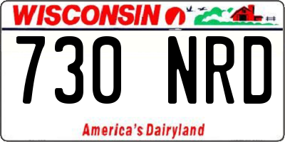 WI license plate 730NRD
