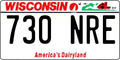 WI license plate 730NRE
