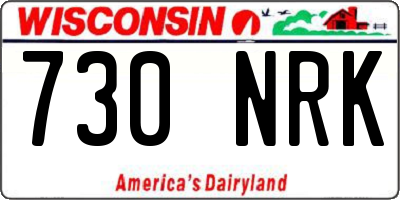 WI license plate 730NRK