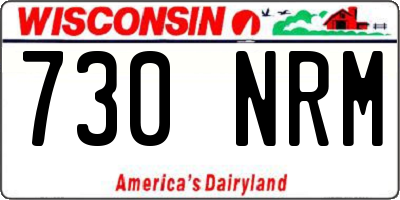 WI license plate 730NRM