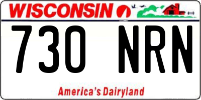 WI license plate 730NRN