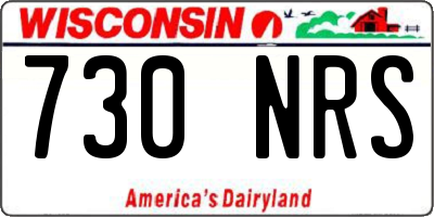 WI license plate 730NRS