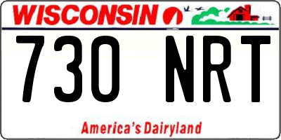 WI license plate 730NRT