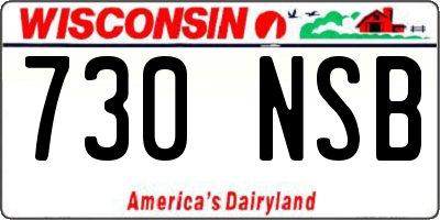 WI license plate 730NSB