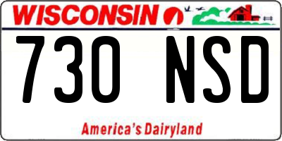 WI license plate 730NSD