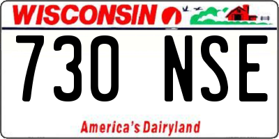 WI license plate 730NSE