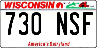 WI license plate 730NSF