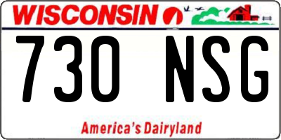 WI license plate 730NSG