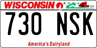 WI license plate 730NSK