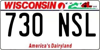 WI license plate 730NSL