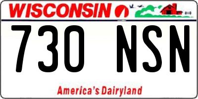WI license plate 730NSN
