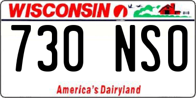 WI license plate 730NSO