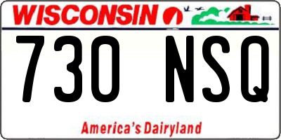 WI license plate 730NSQ