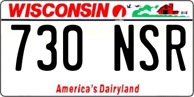 WI license plate 730NSR