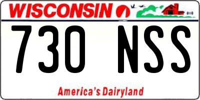 WI license plate 730NSS