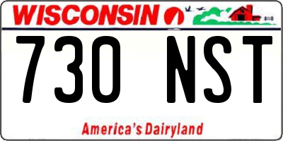 WI license plate 730NST