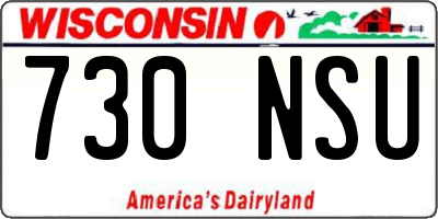 WI license plate 730NSU